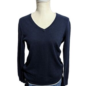 Brooks Brothers Navy Blue V Neck Sweater Basics Rory Gilmore Cotton Cashmere
